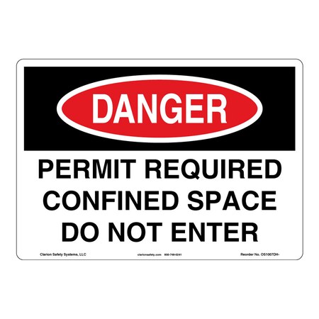 OSHA Compliant Danger/Permit Required Safety Signs Outdoor Weather Tuff Plastic (S2) 14 X 10